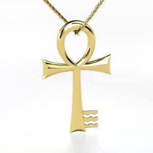  Key of Life Necklace, 14K Yellow Gold Necklace Jewelry