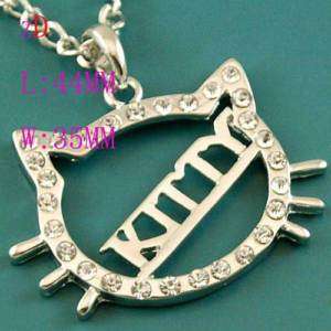 C1007 Women Rhinestone Silver Crystal Necklace Pendant  