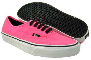 New Vans Authentic Lo Pro Canvas Neon Pink/Black Shoes Men 8.5, Women 