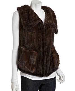 La Fiorentina light brown mink fur pocket vest