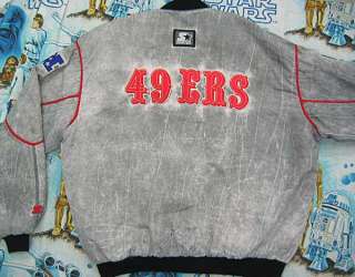 vtg SAN FRANCISCO 49ERS Acid Wash STARTER Jacket XL 80s nfl usa rare 