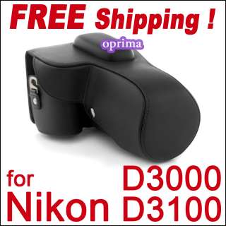 PU Leather Case bag for Nikon D3100 D3000 Cameras black  