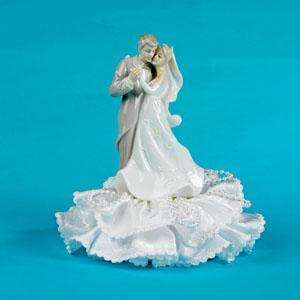   Couple Dancing Wedding Anniversary 1950W Cake Topper White  