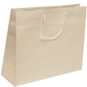  White X Large Horizontal (16 x 4 3/4 x 1) Glossy Gift Bag 