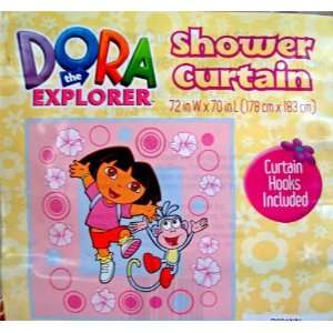    Dora The Explorer Vinyl Shower Curtain & Hook Set 