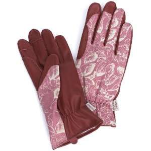   Backed Leather Palm Washable Garden Glove One Size Fits Most, Peony