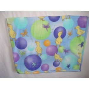 Baby Blanket 60 in x 48 in Ducks and Balls Lightweight Fleece Blue 