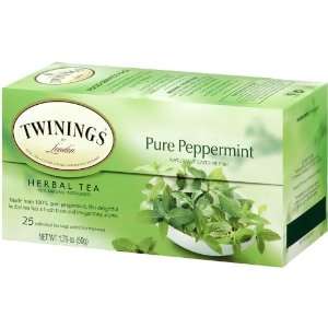 Herbal Tea, Pure Peppermint, Caffeine Free, 25 Tea Bags, 1.76 oz (50 g 