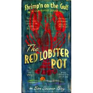   Vintage Signs  Primitive Red Lobster Restaurant Sign 