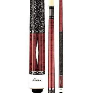Crimson Stained Maple Forearm Lucasi 58 Two Piece Pool Cue (18 21 oz 