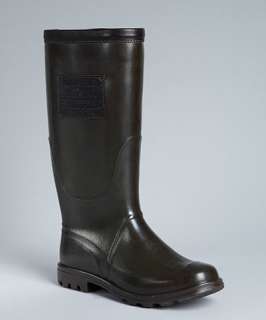 Ralph Lauren dark brown rubber Antony rain boots