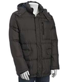 Cole Haan brown quilted down filled detachable hood parka   up 