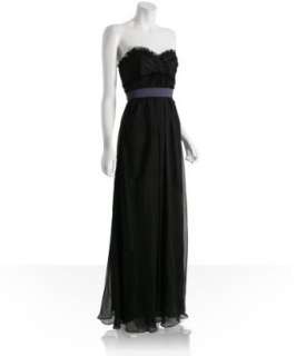 Vera Wang Lavender Label black chiffon strapless sweetheart dress 