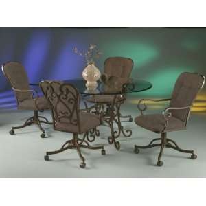  Magnolia Iron Dining Set + Caster Chairs   Pastel 