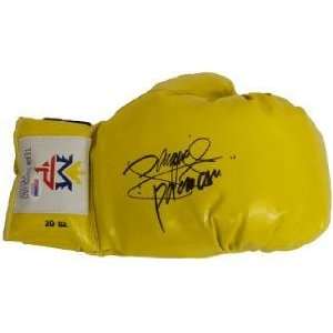  Manny Pacquiao signed Team Pacquiao Yellow Boxing Glove 