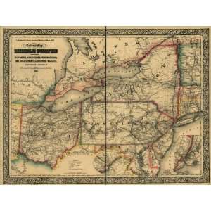  1862 Railroad map of RRs United States