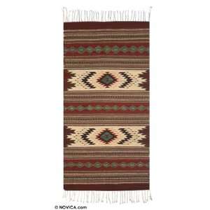  Zapotec wool rug, Autumn Forest (2.5x5.5)