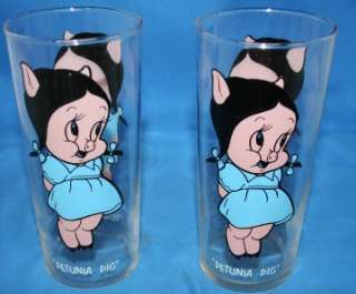 Pr Petunia Pig Pepsi Collector Glasses 1973 Porky  