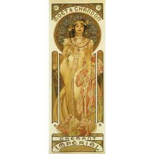 1899 Champagne Moet Chandon Cremant Imperial By Alphonse Mucha Was a 
