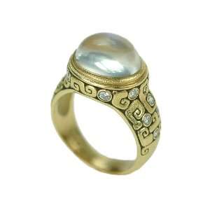  Alex Sepkus Large Moonstone Ring with Diamond Jewelry