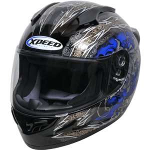   XF708 Street Bike Racing Motorcycle Helmet   Blue / Large Automotive
