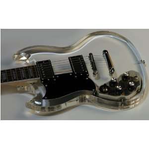   See Through Clear Vintage Style Electric Guitar Musical Instruments