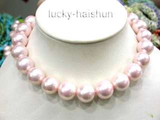 18 16mm pink round south sea shell pearls necklace  