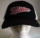 Baseball Hat Cap Miller Black Red Beer Embroidered NEW