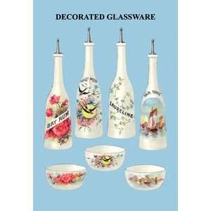  Decorated Glassware for Barbers   12x18 Framed Print in 
