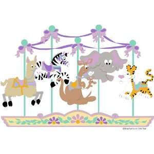  Carousel of Critters Paint by Number Wall Mural Baby