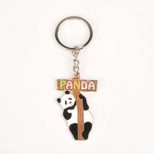  Panda Steel Keychain Keyring Keyfob Silver Ring Office 