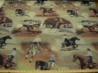 Rodeo Cowboy, Horse tapestry upholstery fabric ft911  