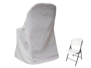 Sample Lifetime White FOLDING Chair Cover Polyester Wedding Linens 
