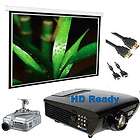   1080i Home Theater Projector Bundle with 100 Electric Screen and more