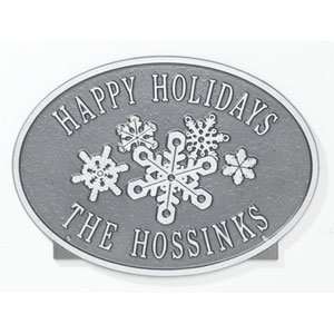  Snowflake Oval Plaques   Pewter with Silver Arts, Crafts 