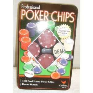  PROFESSIONAL POKER CHIPS BY CARDINAL 100 DUEL TONED CHIPS 
