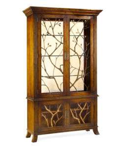 Horchow BRASS GROVE DISPLAY CABINET Curio Bookcase  