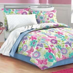   Daisy Polka Dot Full Comforter Set (8 Pc Bed in a Bag)