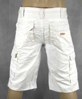 True Religion Jeans mens ISAAC Cargo Shorts WHITE MAR841EH  