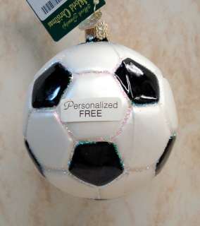 OLD WORLD Soccer Ball ORNAMENT Sports FREE NAME 44012  