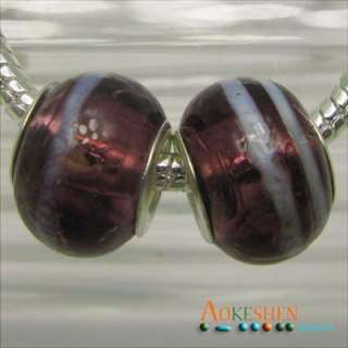 100 pcs Grape Murano Glass Beads European Charm Fit Bracelet PDP12 