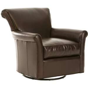  Evan Leather Swivel Glider Chair