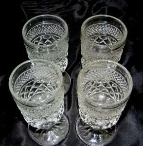   Vintage Anchor Hocking Wexford Crystal Clear Glass Wine Water Goblets