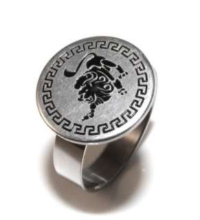 LEO ZODIAC STAR SIGN STAINLESS STEEL RING SIZE O  