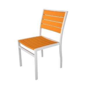  Recycled European Outdoor Dining Chair   Orange Tangerine 