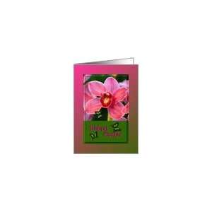 Happy Easter / Religious ~ General ~ Pink Orchids & Butterflies Card