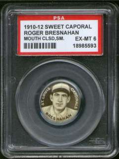1910 P2 Sweet Caporal Pin Roger Bresnahan SL PSA 6  