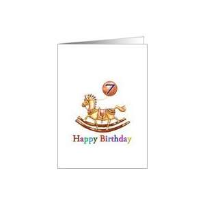    Happy 7th Birthday, Rocking Horse and Saddle Card Toys & Games