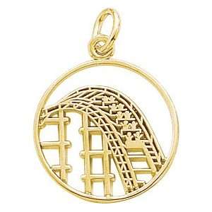  Rembrandt Charms Roller Coaster Charm, Gold Plated Silver 