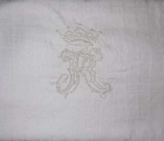   tablecloth damask with comtal crown monogram & cherries pattern  